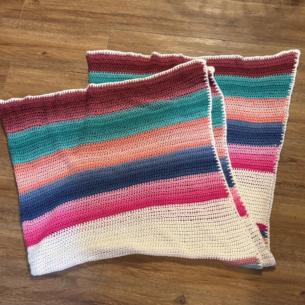 Colorful Striped Crochet Blanket